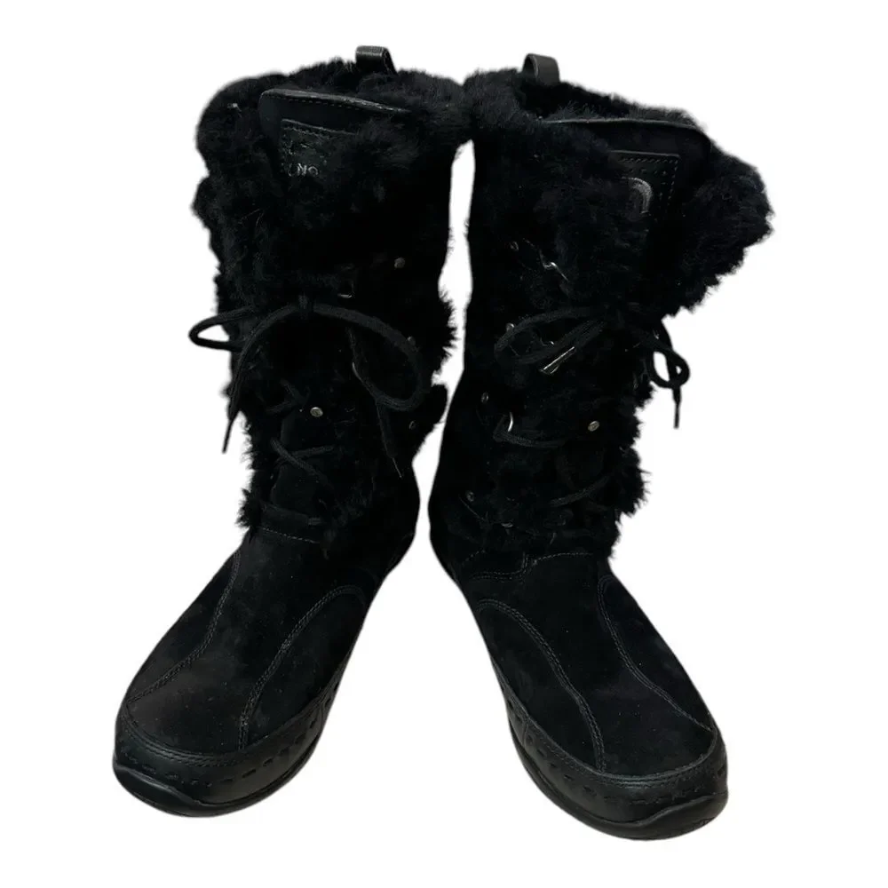The North Face 620179 Abby III Insulated Black Suede Leather Winter Boots 7